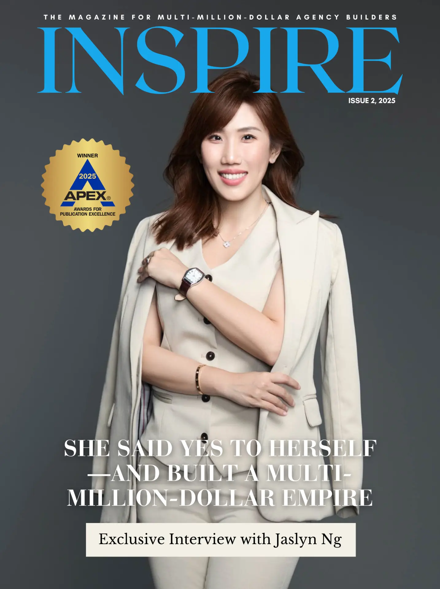 INSPIRE magazine cover, Issue 2, 2025, featuring Jaslyn Ng